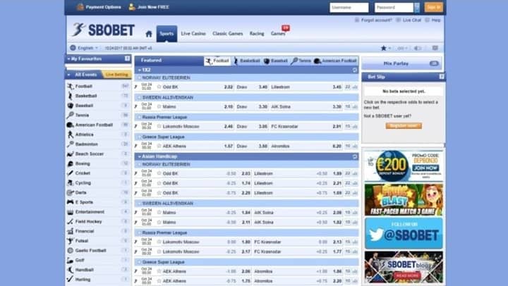 Sports available at SBOBET